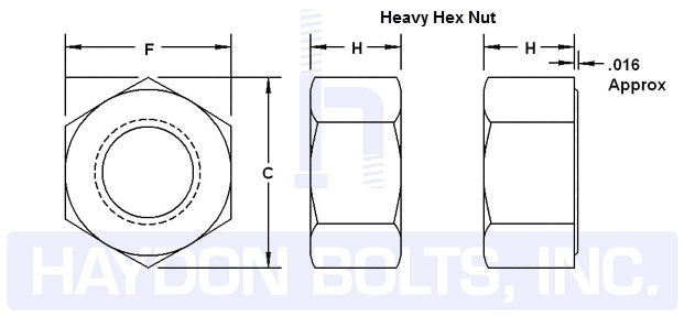 3/8-16 Heavy Hex Nuts A563 Grade A Coarse, 3/8-16 Heavy Hex Nuts A563  Grade A Coarse