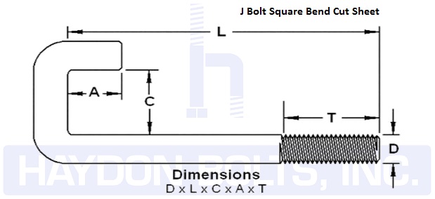 J Bolt Sq Bend Haydon Bolts Inc Haydon Boltshaydon Bolts